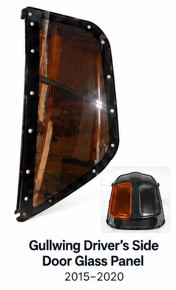 Gullwing driver's side door glass panel, 2015–2020